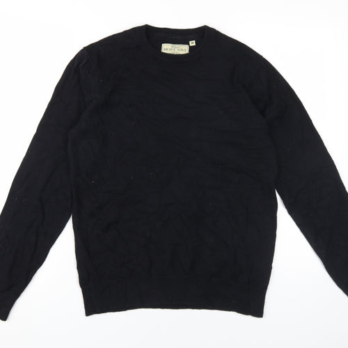 Brave Soul Men's Black Cotton Pullover Jumper M