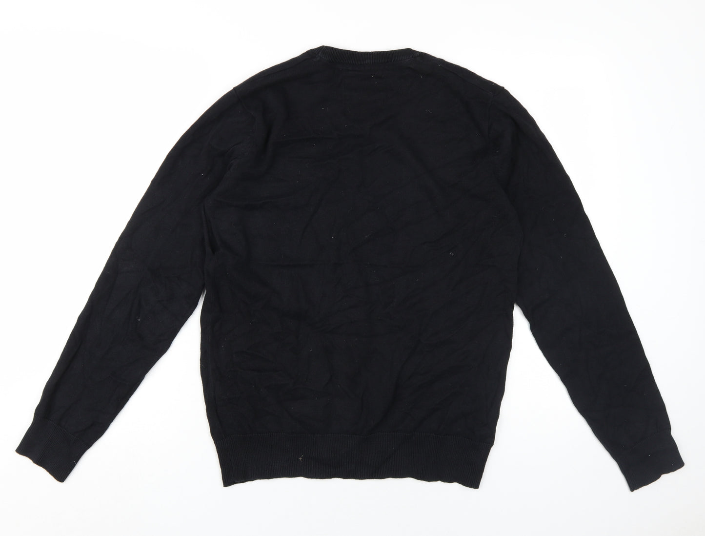 Brave Soul Men's Black Cotton Pullover Jumper M