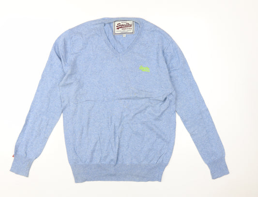 Superdry Men's Blue V-Neck Pullover Jumper L