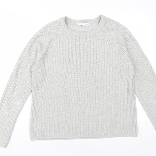 Amara Reya Women's Grey Acrylic Pullover Jumper L