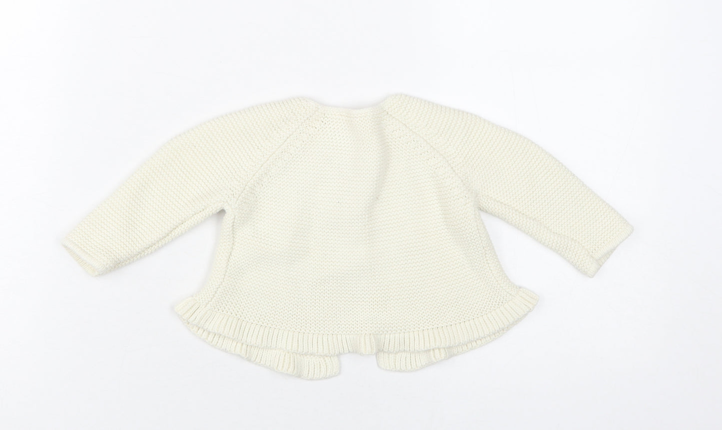 Next Unisex Baby Ivory Cardigan 6-9 Months Cotton Button
