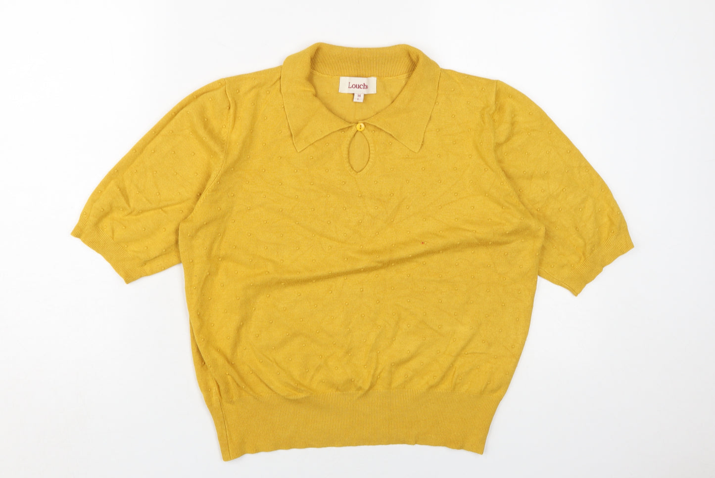 Louche Yellow Collared Polo Top - Women's Size 14