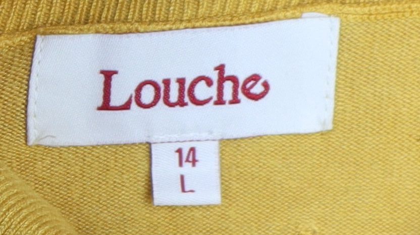 Louche Yellow Collared Polo Top - Women's Size 14