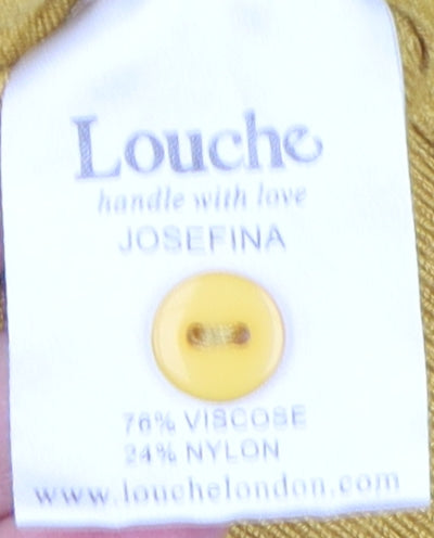 Louche Yellow Collared Polo Top - Women's Size 14