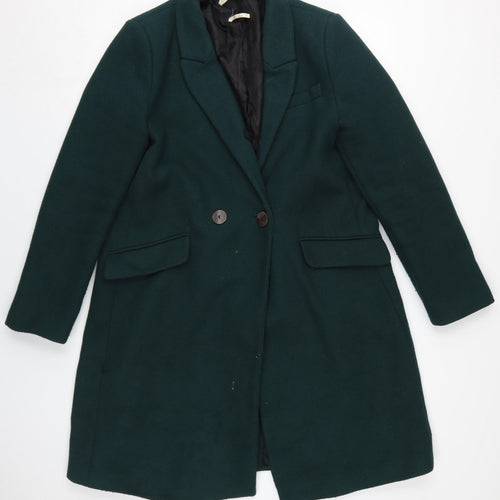 MNG Women's Green Wool Blend Overcoat XL