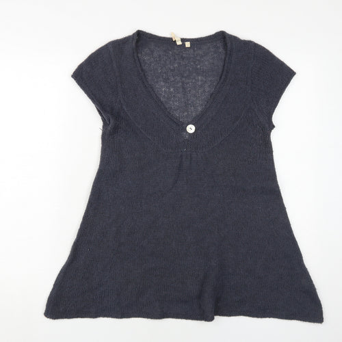 White Stuff Women's Blue V-Neck Pullover Jumper Size 12