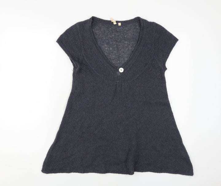 White Stuff Women's Blue V-Neck Pullover Jumper Size 12