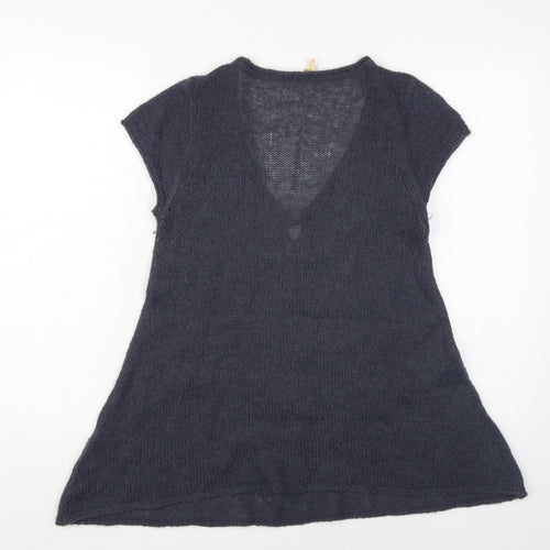 White Stuff Women's Blue V-Neck Pullover Jumper Size 12