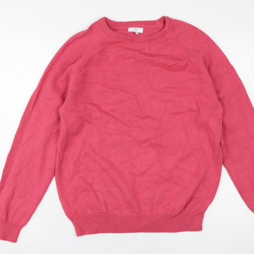 Cotton Traders Women's Pink Crew Neck Pullover Jumper Size 14