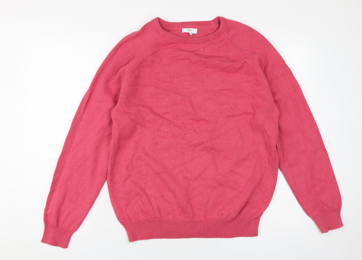 Cotton Traders Women's Pink Crew Neck Pullover Jumper Size 14