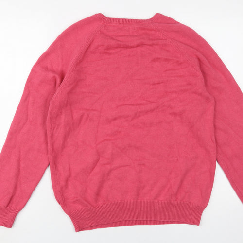 Cotton Traders Women's Pink Crew Neck Pullover Jumper Size 14