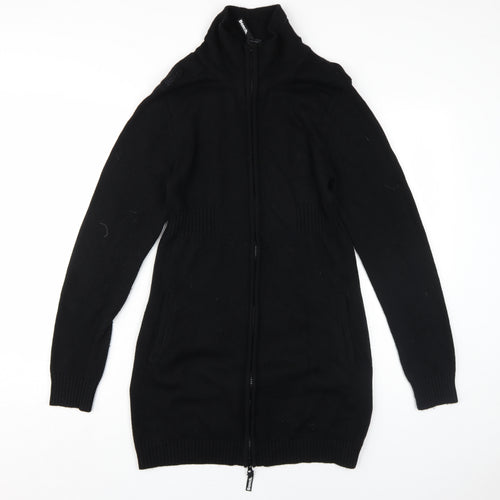 Bench Women's Black Long Knit Coat Size L Casual