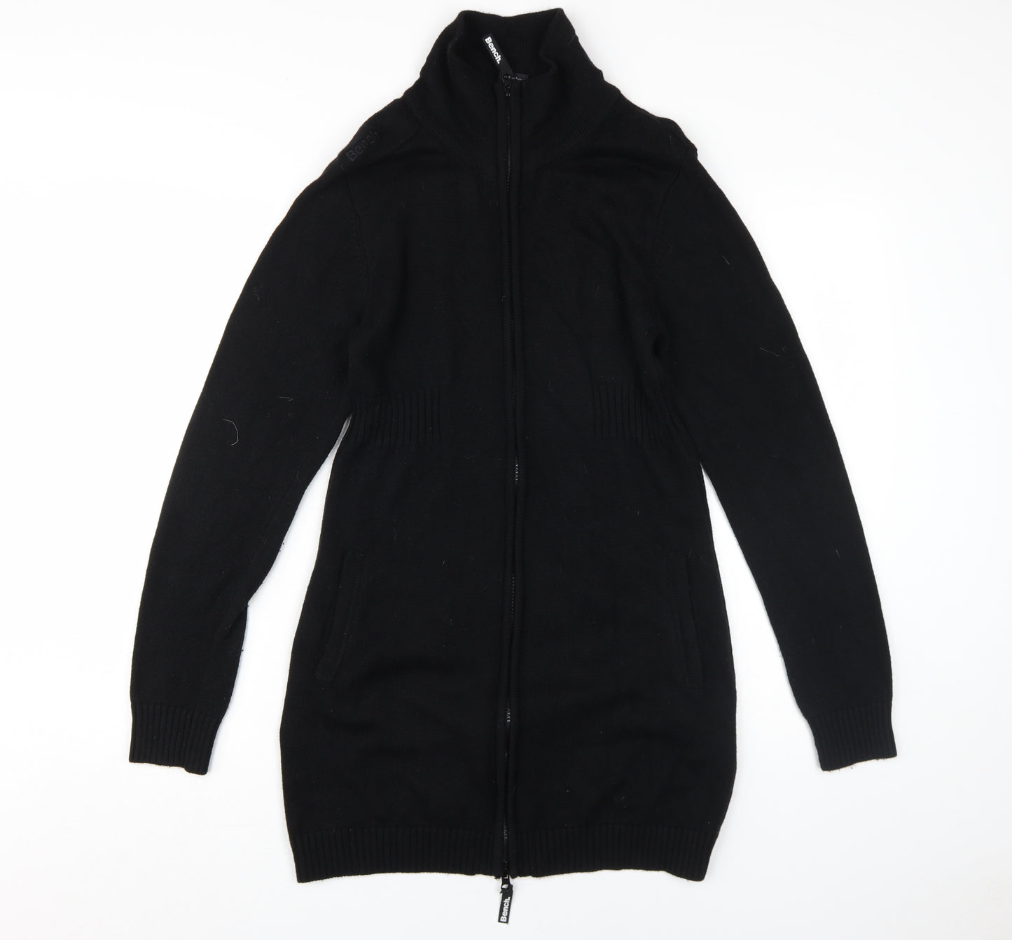 Bench Women's Black Long Knit Coat Size L Casual