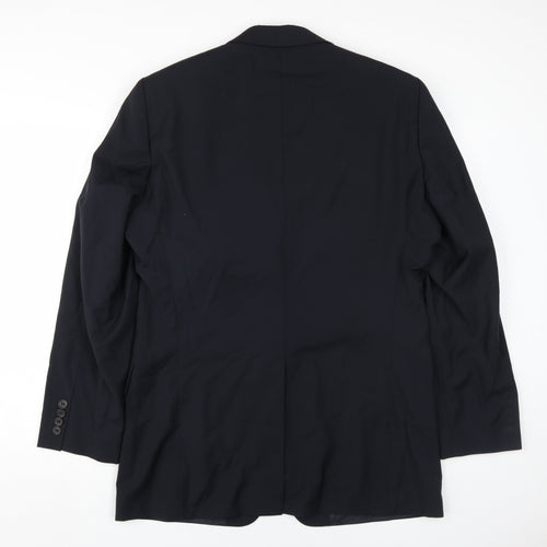 Hugo Boss Men's Black Wool Blazer, Size 40L, Formal Attire