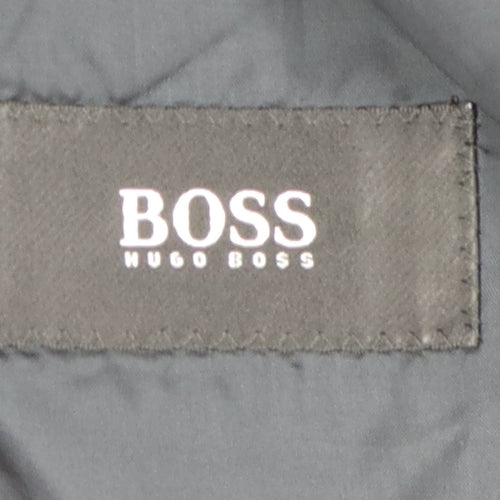 Hugo Boss Men's Black Wool Blazer, Size 40L, Formal Attire