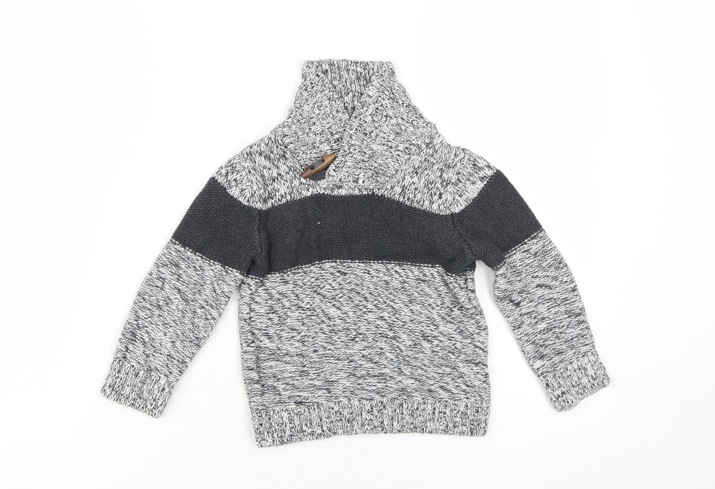 babyGap Boys Grey Colourblock Pullover Jumper 3 Years