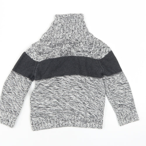 babyGap Boys Grey Colourblock Pullover Jumper 3 Years