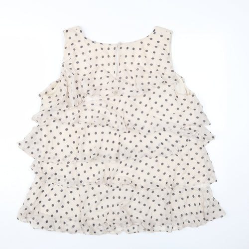 Monsoon Women Beige Polka Dot Silk Camisole Blouse