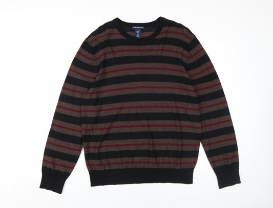 GAP Men's Multicoloured Striped Pullover L Wool