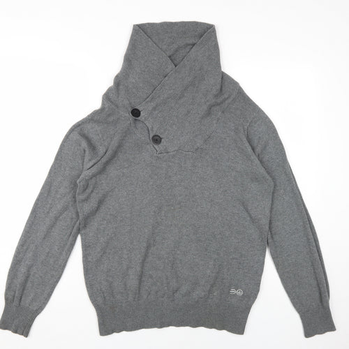 Crosshatch Men's Grey Cotton Pullover Medium
