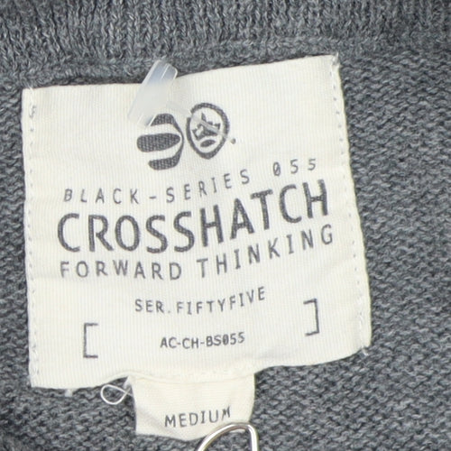 Crosshatch Men's Grey Cotton Pullover Medium