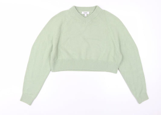 COS Women's Green V-Neck Pullover Jumper XS