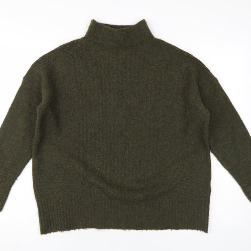 Warehouse Women's Green Mock Neck Jumper Size 12