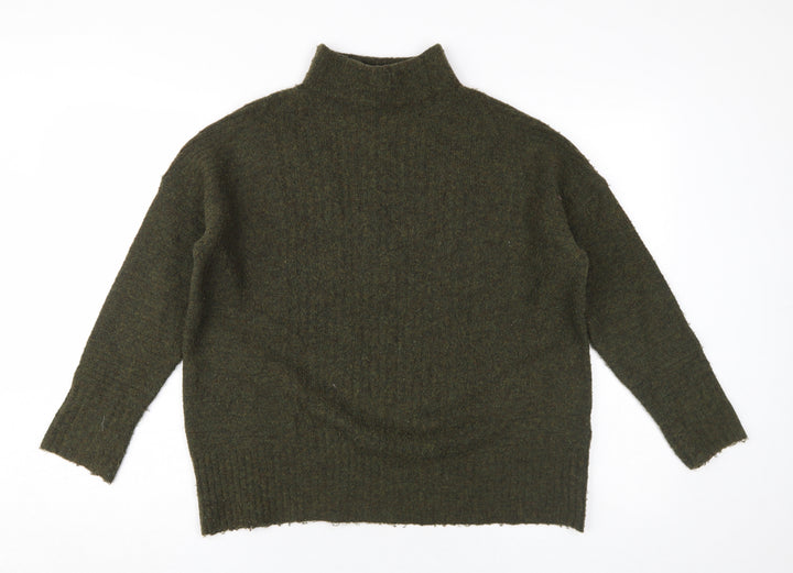 Warehouse Women's Green Mock Neck Jumper Size 12