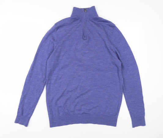 Paul Costelloe Men's Purple Wool Pullover Jumper Size S