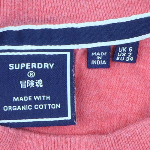 Superdry Women's Red Crew Neck T-Shirt UK 6