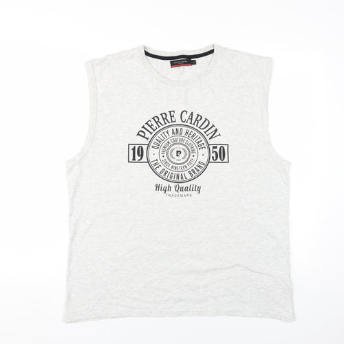 Pierre Cardin Men’s Grey Sleeveless T-Shirt XL