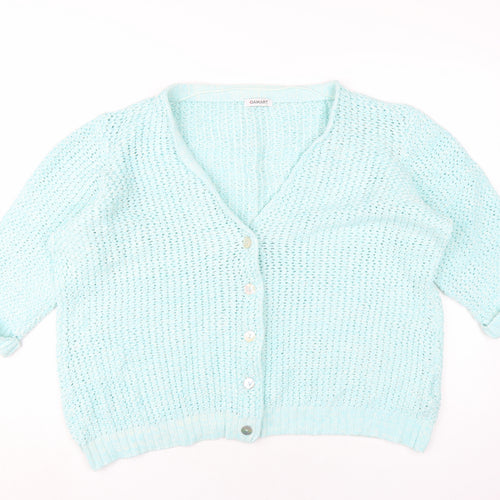 Damart Women's Blue XL Cardigan, V-Neck, 100% Cotton