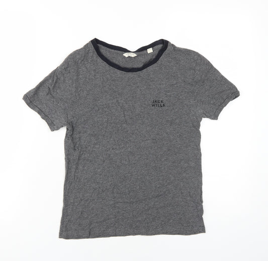 Jack Wills Women's Grey Crew Neck T-Shirt Size 12