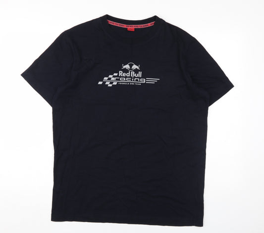 Red Bull Men's Black Logo T-Shirt, Size L