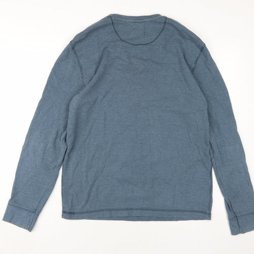 White Stuff Men's Blue Long Sleeve Crew Neck T-Shirt