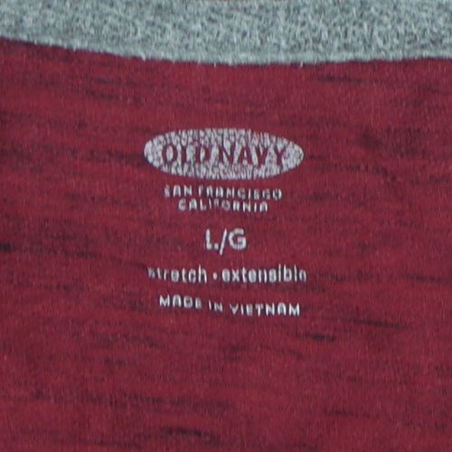 Old Navy Men's Red Polo Shirt L, Casual Stretch Solid
