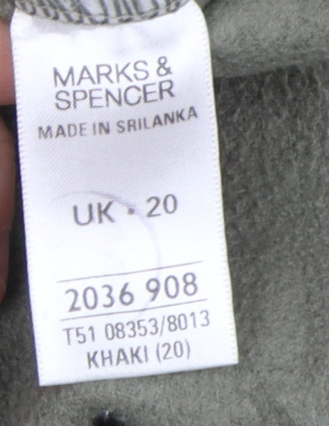 Marks and Spencer Women’s Green Fleece Zip Jacket Size 20