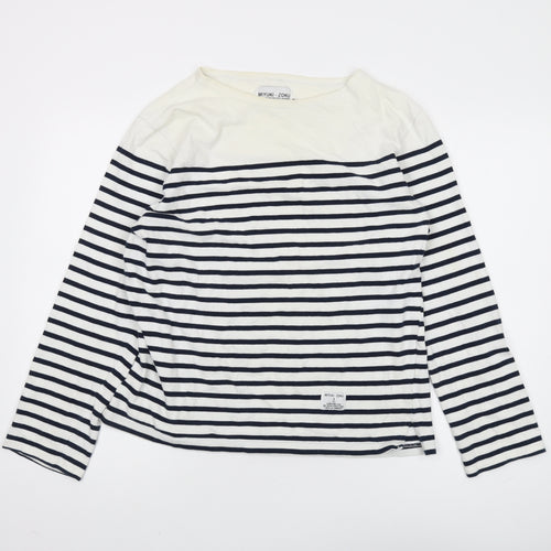 MIYUKI-ZOKU Striped Unisex Boat Neck T-Shirt M