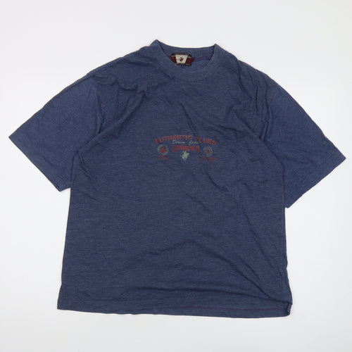 Authentic Blues Men’s Blue Cotton Acrylic T-Shirt