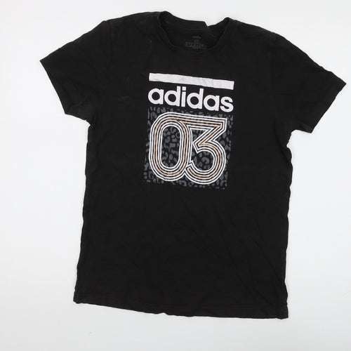 Adidas Men's XS Black Graphic T-Shirt, Sports Style