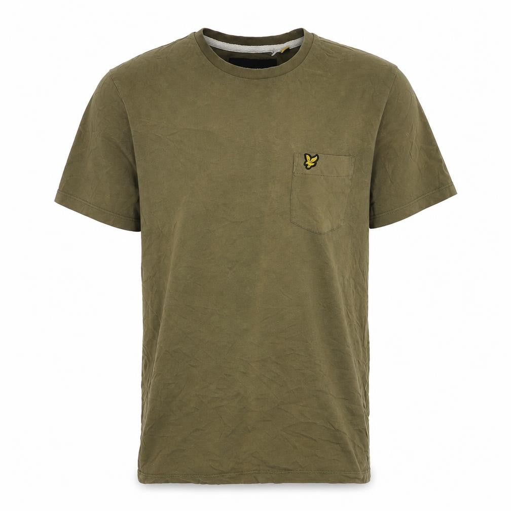 Front view of Lyle & Scott Men's Green Crew Neck T-Shirt, size M