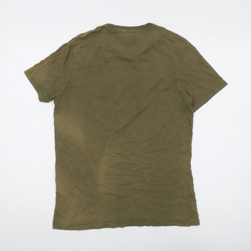 Lyle & Scott Men's Green Crew Neck T-Shirt, Size M
