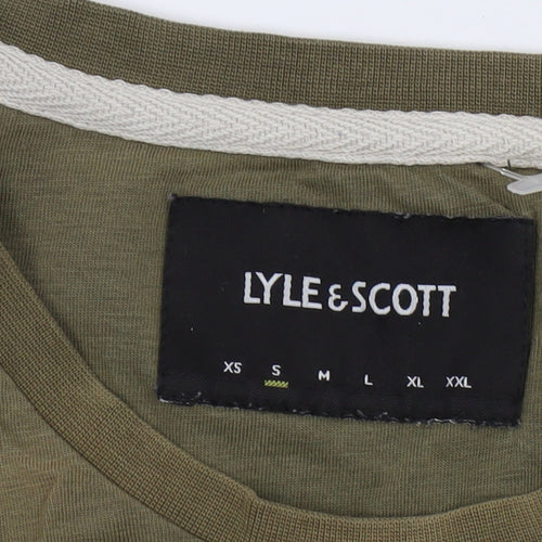 Lyle & Scott Men's Green Crew Neck T-Shirt, Size M
