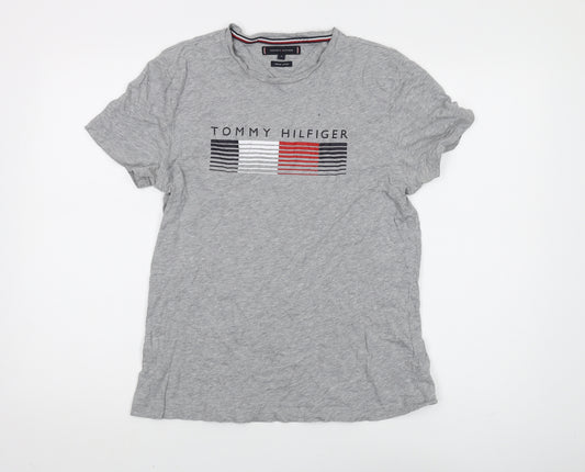 Tommy Hilfiger Men's Grey Logo T-Shirt Size M