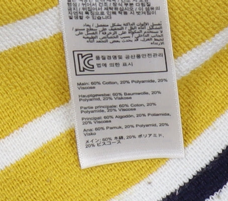 Joules Women's Yellow Striped Jumper, Size 12