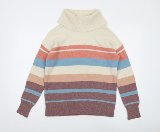 Woolovers Women's Multicoloured Striped Merino Pullover