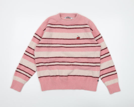 KIRSH Women's Pink Striped Pullover Jumper, S