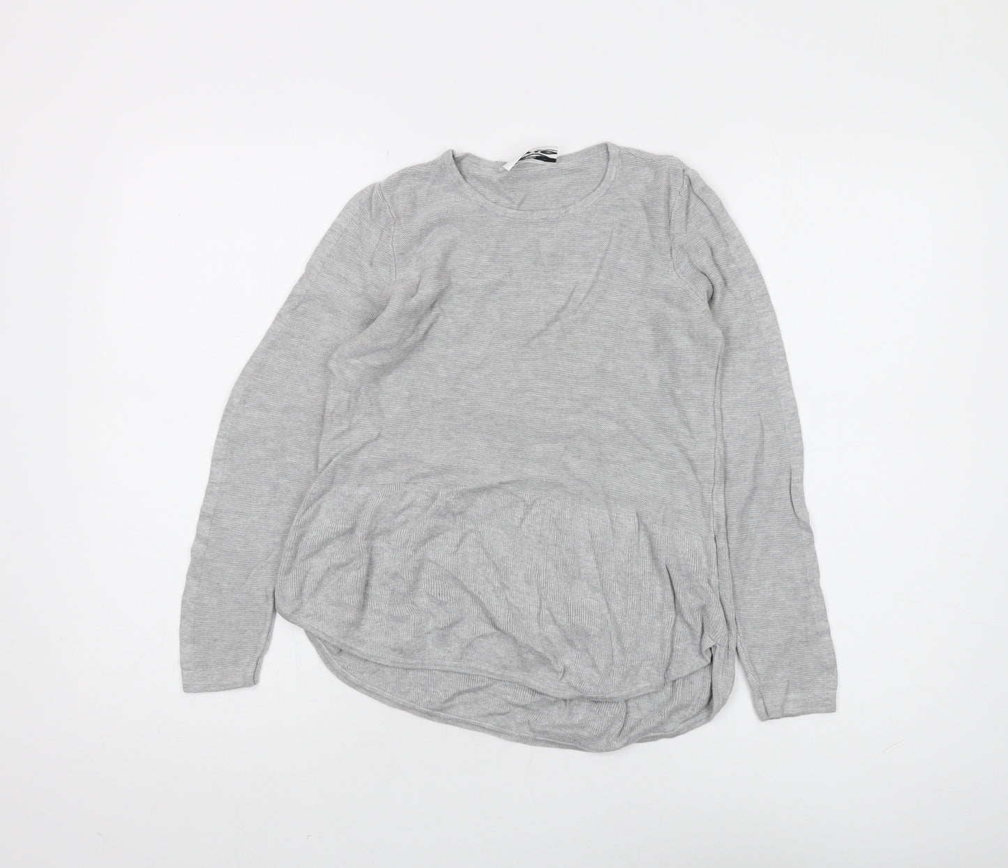 DECJUBA KIDS Girls Grey Long Sleeve Crew Neck T-Shirt