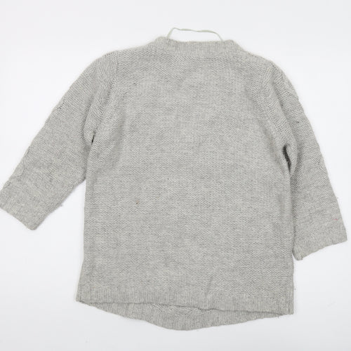 White Stuff Women’s Grey Cable-Knit Jumper Size 12