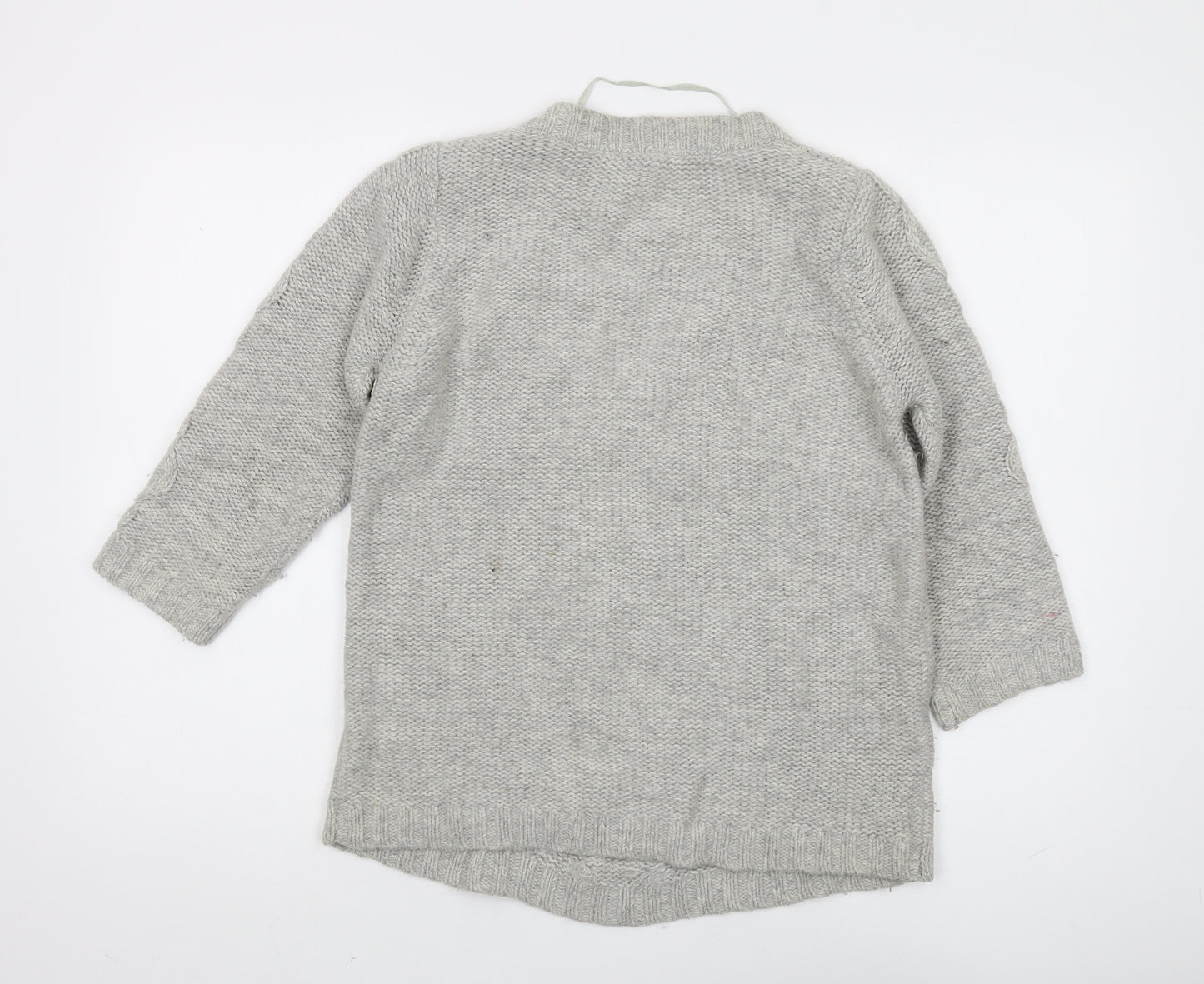 White Stuff Women’s Grey Cable-Knit Jumper Size 12